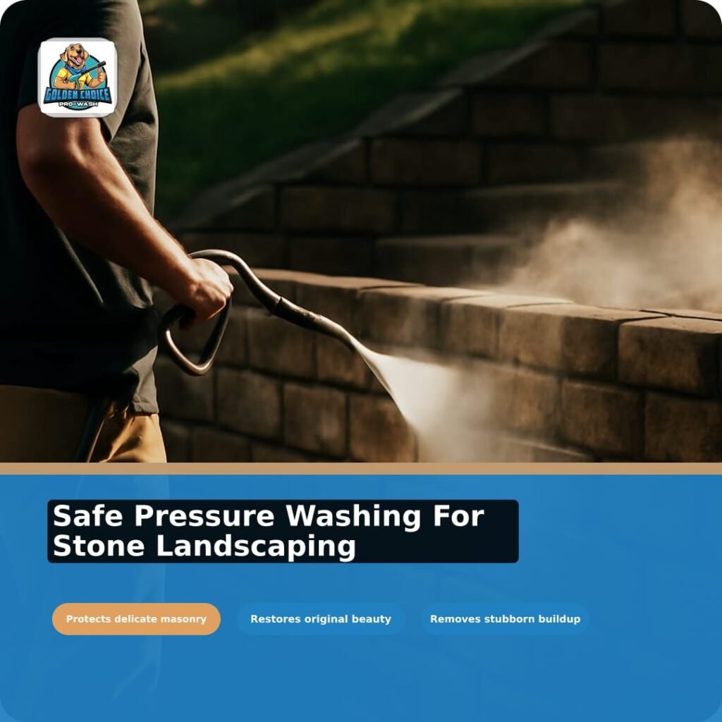 Illustration for The Neighborhood Integrity Guide: Safe Pressure Washing Techniques For Retaining Walls Stone Landscaping