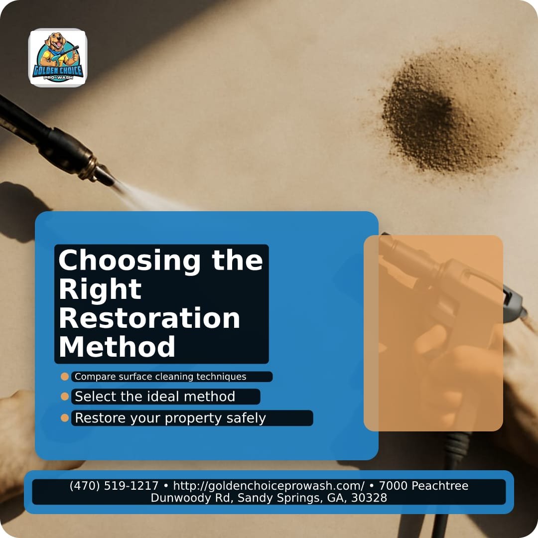 Illustration for Pressure Washing Vs Sandblasting Choosing The Right Surface Restoration Method