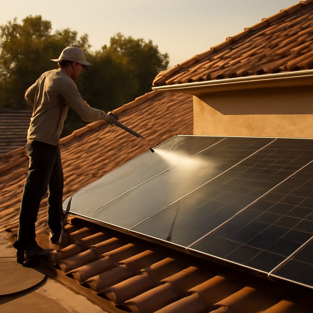 A closer look at The Thermal Shock Hazard: Pressure Washing Solar Panels Safely Restoring Energy Efficiency